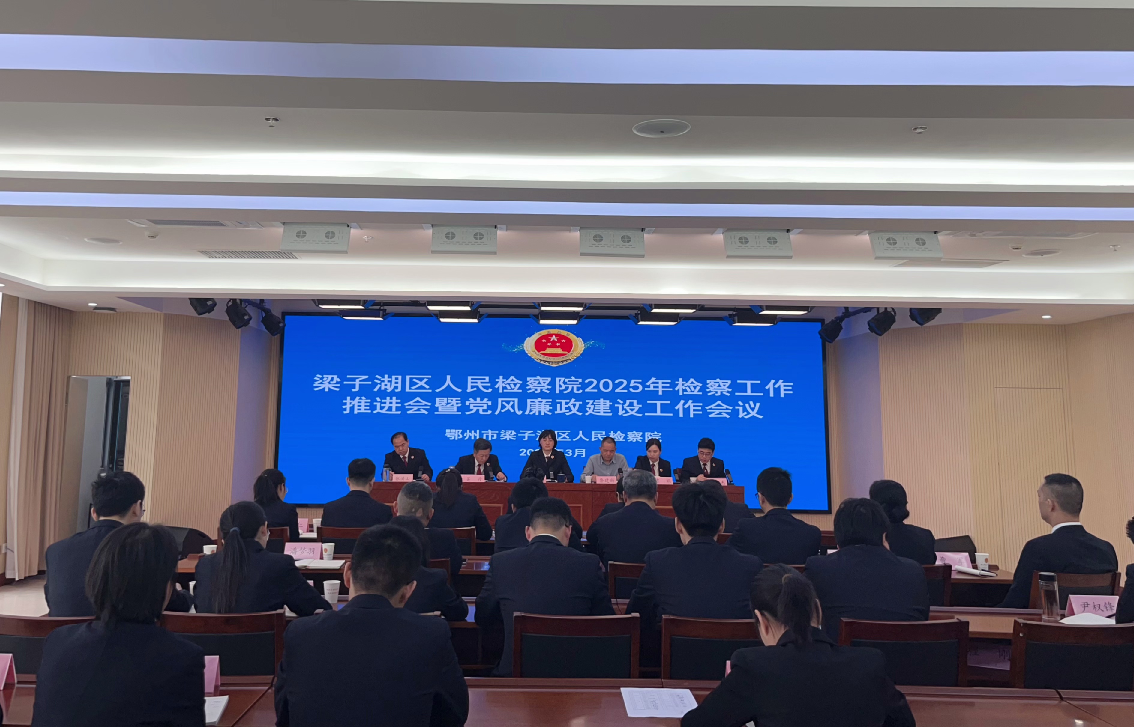 梁子湖区检察院召开2025年检察工作推进会暨党风廉政建设工作会议